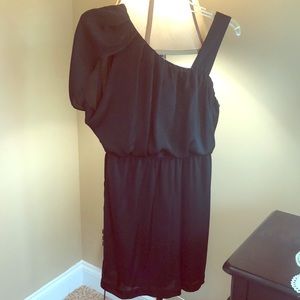 One shoulder BCBG black dress
